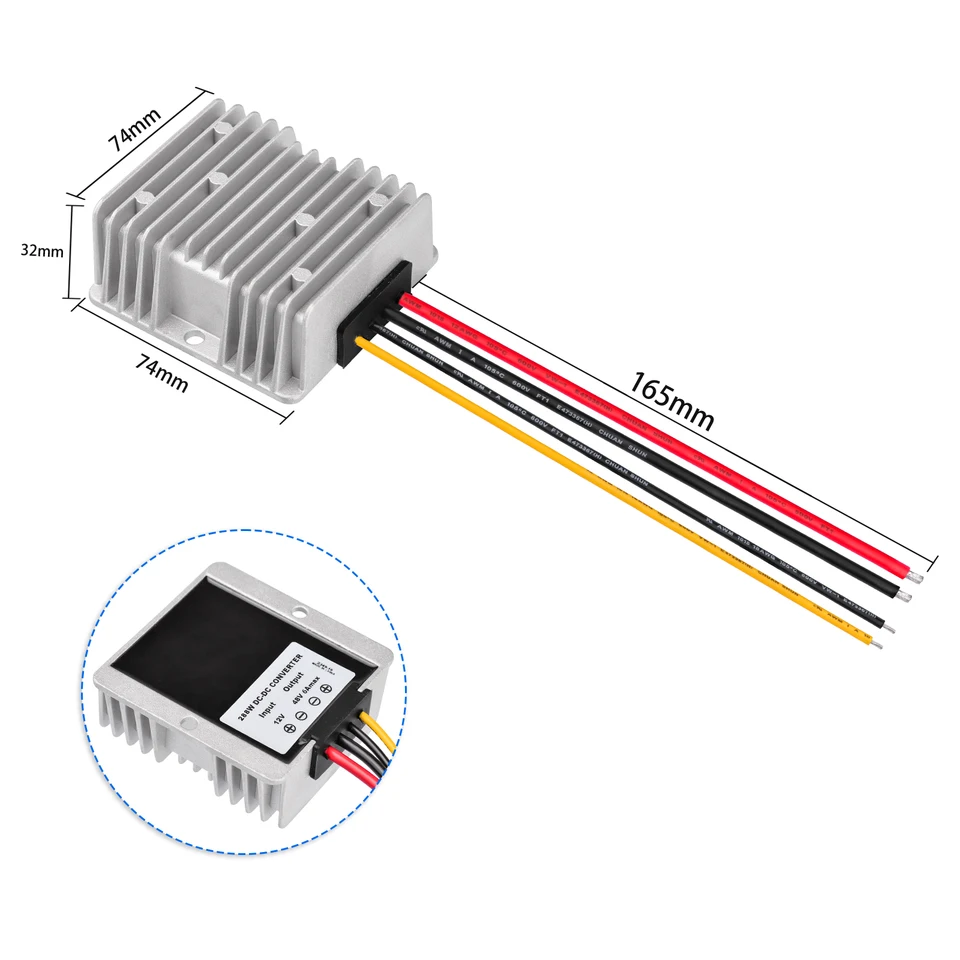 SuperBat 12V až 48 V DC Step Up Prevodník 6A 288 W Zostavený čip ochrany obvodu pre Dashboard Motors Motors