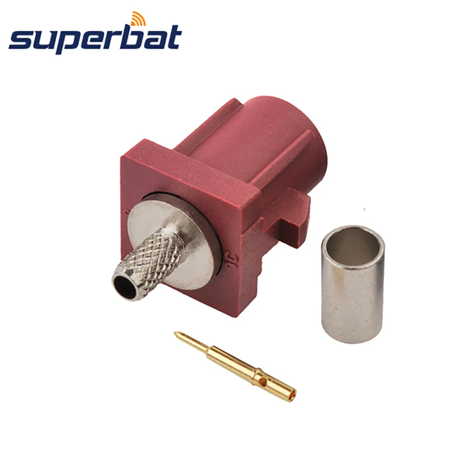 SuperBat Fakra D Violet /4004 Crimp Muž RF Connector pre CAR GSM mobilný telefón pre koaxiálny kábel RG316 RG174 LMR100