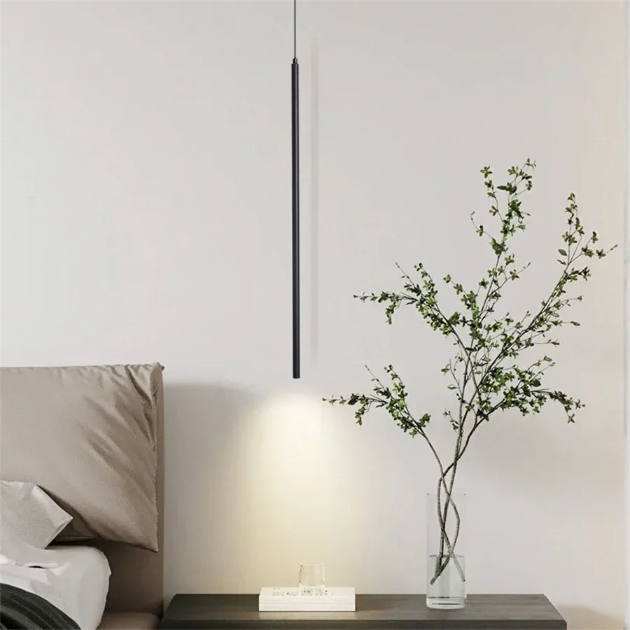 Superfine valc dlhá trubica LED prívesok LED svetlo Drop -Right Dining Room OBCHOD PRESTATNÝ KADOVÝ KADEL SAMPLE LAMP pozadie stena
