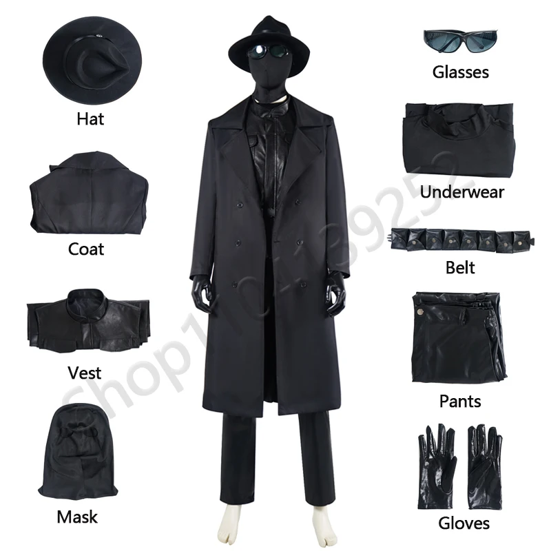 Superhrdina Peter Parker Cosplay kostýmy Spider Noir Combat Suit Čierne oblečenie Dospelí muži Masguise Halloween Carnival Outfit