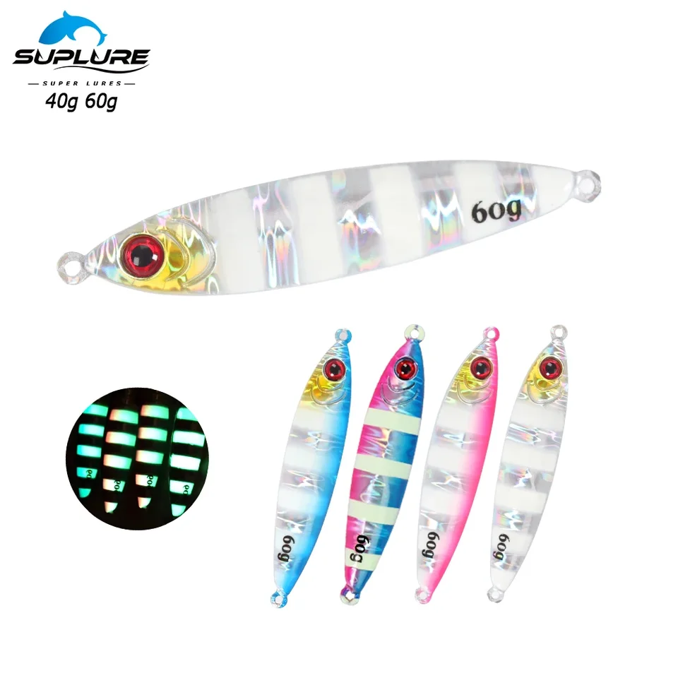 Superlures volfrámové prípravky 40G 60 g 1pc volfrámový materiál Luminous laserový papier kovový kovový dvadsať slaná voda Rybolov tvrdá návnada