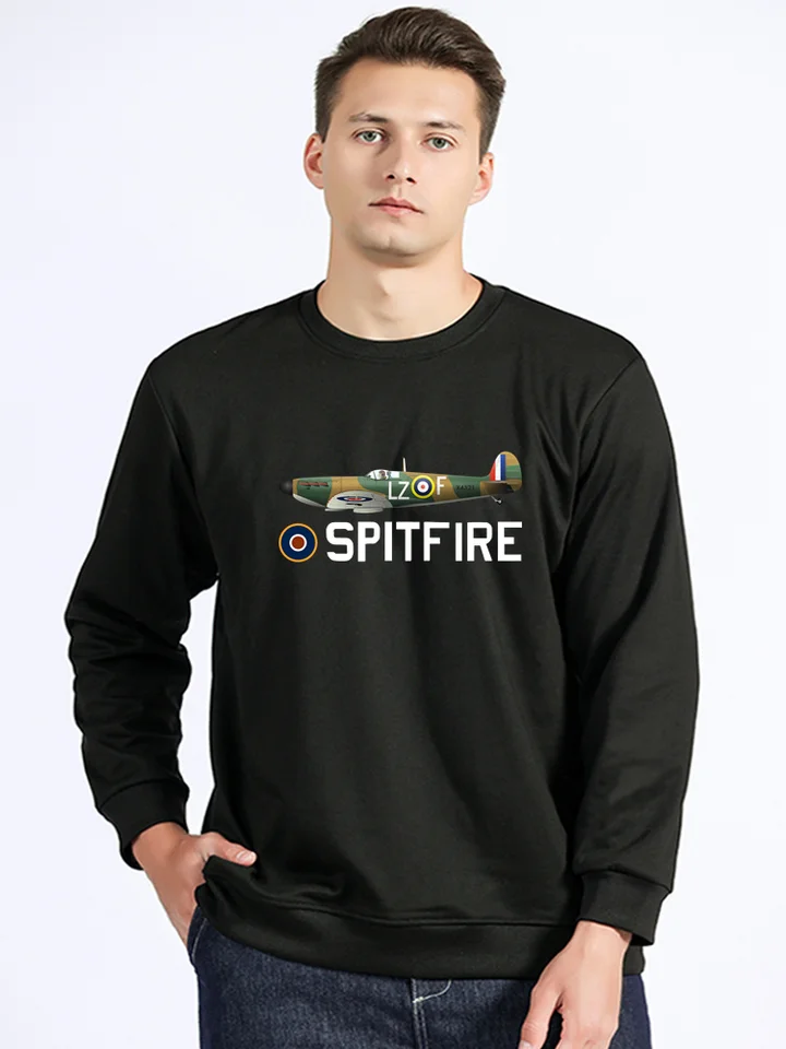 Supermarine raf spitfire mikina pre mužov stíhacie lietadlá lietadlo britské pullover mikiny bavlnené unisexový sveter