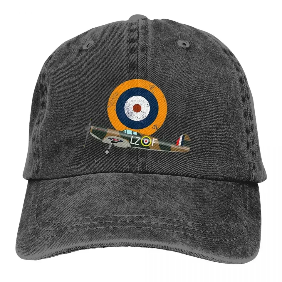 Supermarine Spitfire RAF RAF WW2 lietadlo lietadlá Flugzeug Mki Delete Baseball Cap Men kovbojské klobúky Visor Snapback Lover Caps