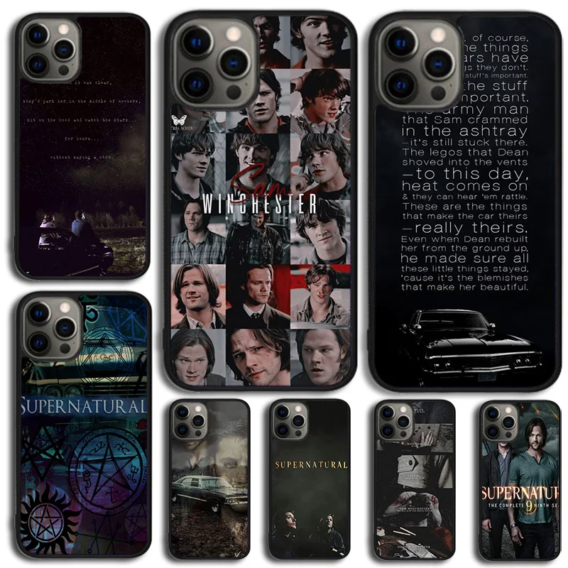 Supernatural dekan Sam Winchester Pase Cover pre iPhone 16 15 14 SE XR XS 11 12 13 mini pro max