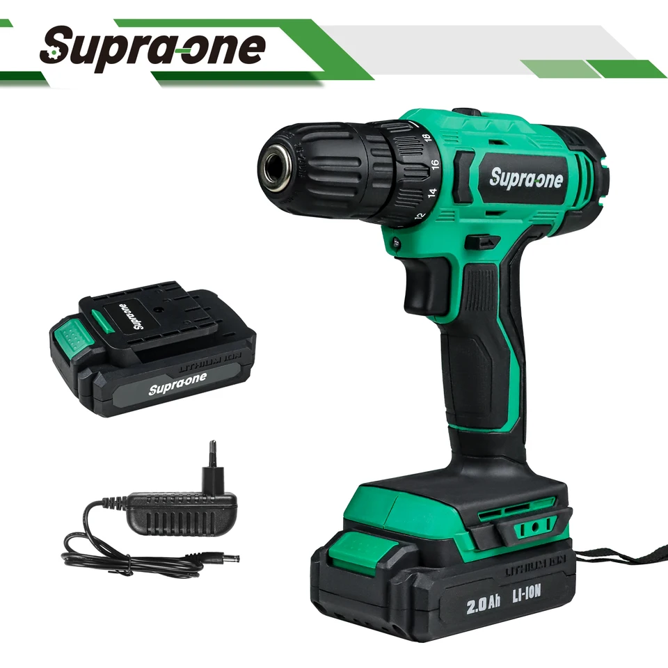 Supraone 10 mm bez kefy Elektrický vŕtací vŕtací elektrický skrutkovač 50 krútiaci moment bezdrôtového nárazu pre batériu 20 V