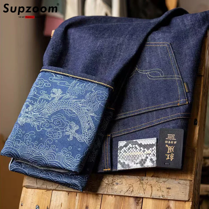 Supzoom Nový príchod horúci predaj Top Fashion Autumn Zipper Fly Stone Washed Casual Retro Cargo Denim vrecká bavlnené džínsy Men