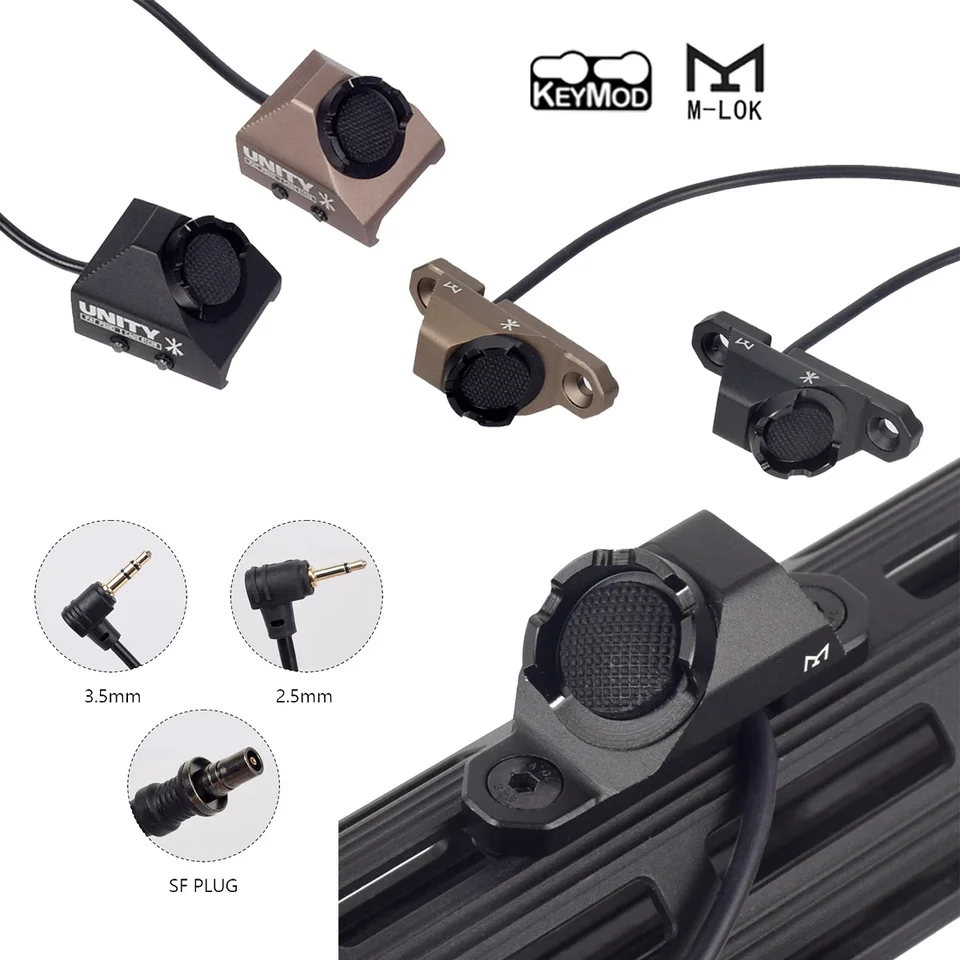 Surefire M300 M600 Unity Tlačidlo diaľkového tlaku 2,5/3,5 mm/SF zástrčka pre MLOK Keymod 20 mm koľajnice pre laser DBAL-A2 PEQ15