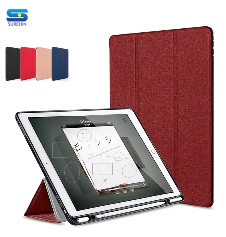 Surehin Pekný kryt pre jablko iPad 10.2 puzdro modrá červená mäkká ochranná škrupina chrbát kožený inteligentný kryt pre iPad Air 10.5