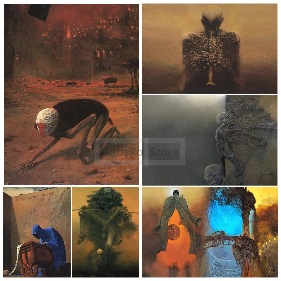 Surrealista maliar ZZISLAW BEKSINSINSKI PRÁVNA plagát Dystopiana Surreal výtlačky plátno maľba nástenné umelecké obrázky Domov izba dekor