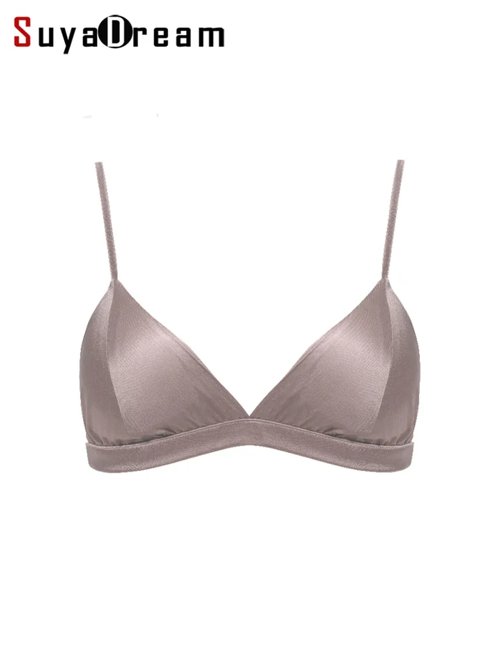 Suyadream ženy sexy podprsenky 88%Prírodné hodváb 12%spandex drôt zadarmo tenké čalúnené každodenné bralette Biela čierna ružová 2022 Nové spodné prádlo
