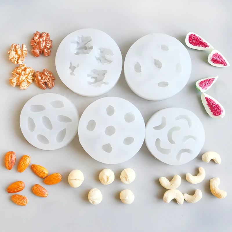 Sušené ovocné silikónové formy trojrozmerné orechové mandľové kešu kešu lieskové orech fondant tortu dekorácia 3D čokoládová orechová forma
