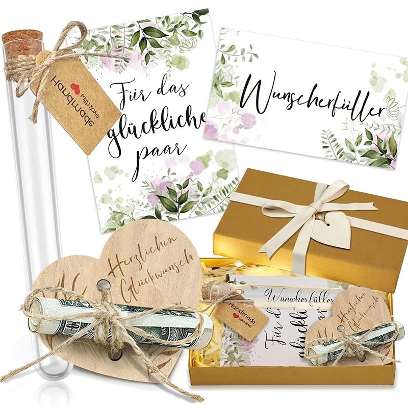 Svadobné uprednostňovanie pre nevestu a ženích s osvetlenou plastovou trubicou Raffia Greet Card Ribbon