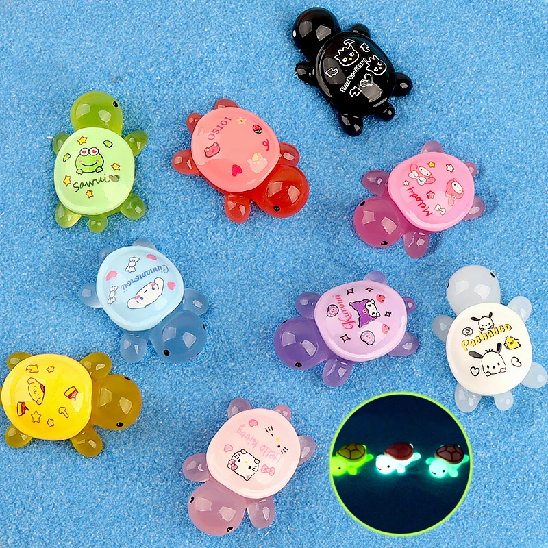 Svetelná ozdoba korytnačky Sanrio kawaii Hello Kitty Kuromi Melody Turtle Micro Krajina Model prekvapenie Box Accessory Interio