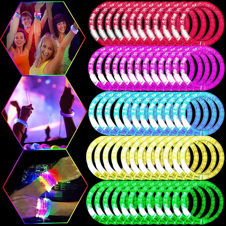 Svetelné náramky LED LIGHT UP GLOW GLOW V The Dark Home Narodeninové oslavy dekorácie Doplnky Doplnky pre deti dospelých