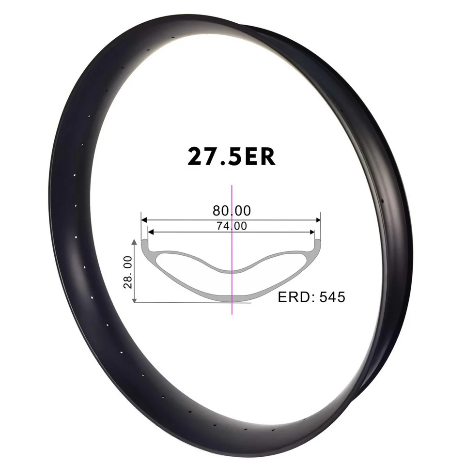 Svetlo 27.5er tukové bicykle uhlíkové ráfiky bezdušové 80 mm externý 28 mm profil 650B Fatbike Snow Circle Circle