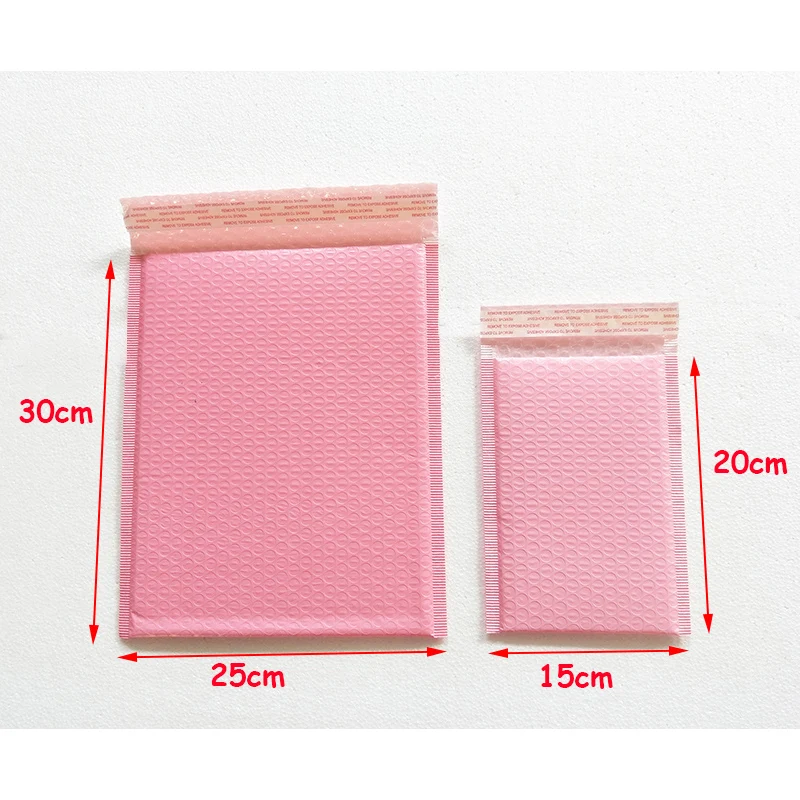 Svetlo ružové poly bublinové poštové obálky Čalúnené poštové vrecko Self Stumel 25*30+4 cm 20ks/veľa