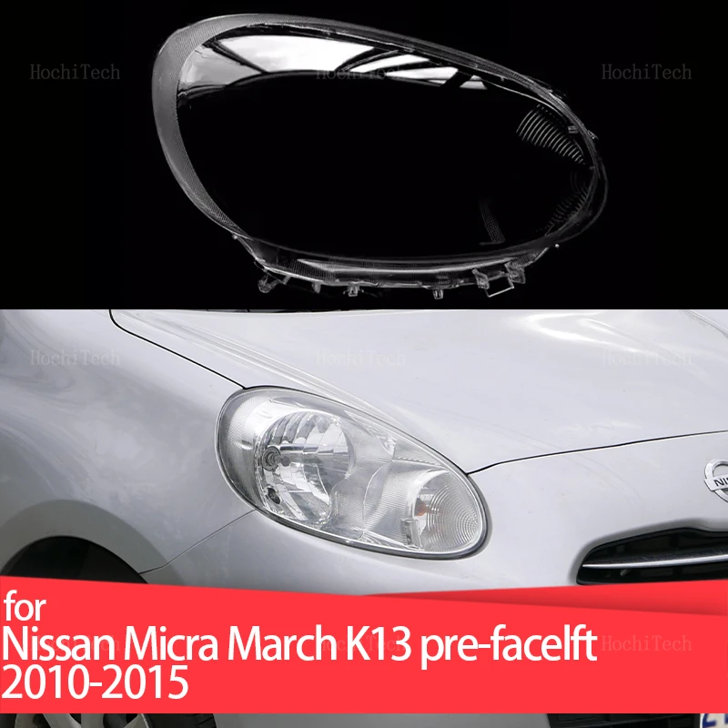 Svetlometový lampa Transparentné objektívy svetlometu doľava a pravý obal na lampa pre Nissan Micra March K13 Pref-Fakelft 2010-2015