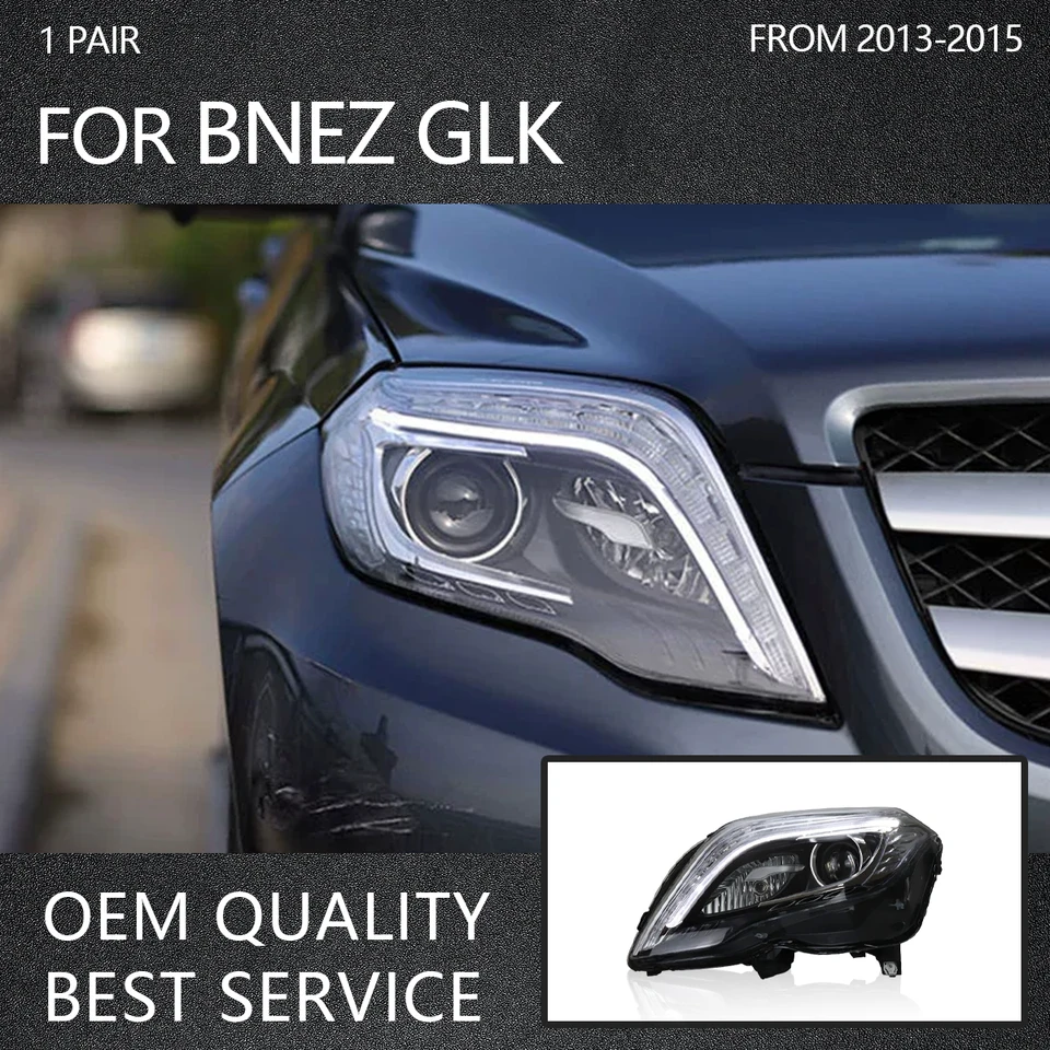 Svetlomety auta Yofer vhodný pre Mercedes Benz Glk 2013-2015 GLK200 GLK260 GLK300 Dynamické informácie