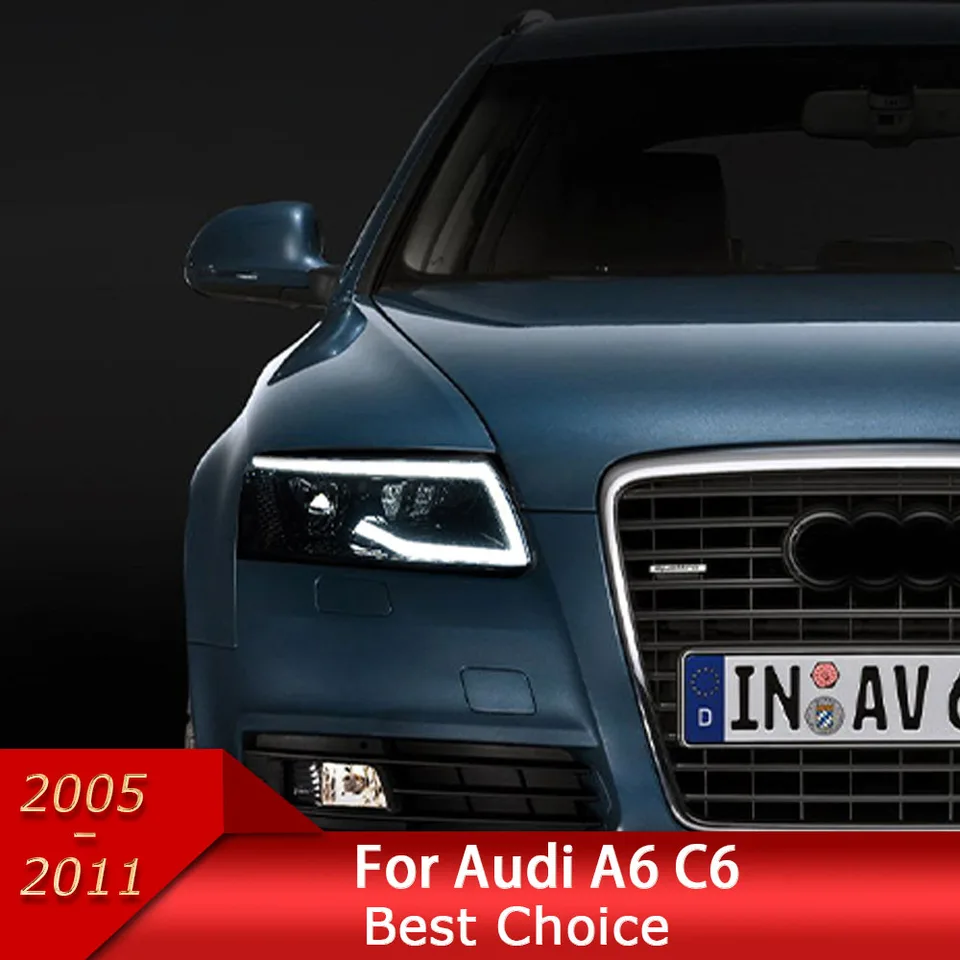 Svetlá automobilov pre A6 2005-2011 A6L C6 S6 LED LED Automatické zostavenie automatického svetlometu Dynamic Signal Lamp LHD RHD Verzia Tool Príslušenstvo