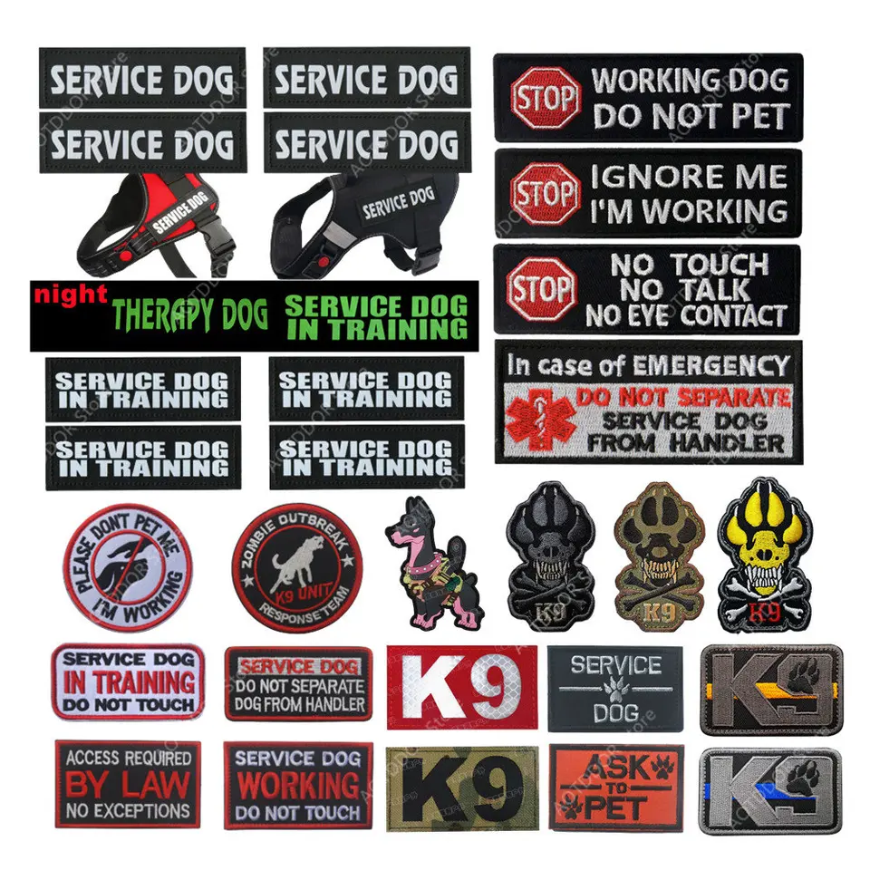 Svetlá kúzelná patch zvierací vesta odznak Pet Service Pes v tréningu Patch Badge K9 Service Dog Vyšívané látky
