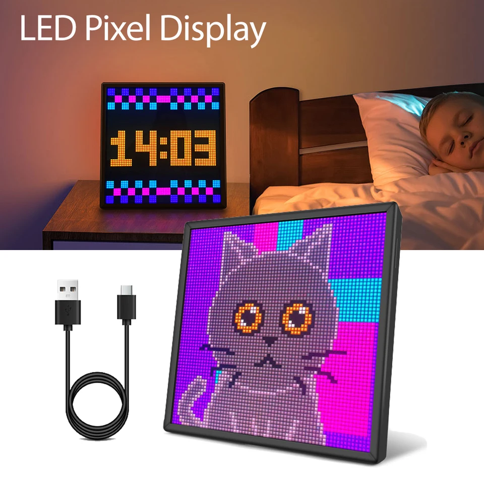 Svetlá panela LED 32x32 64x64 Smart Digital Lamp DIY DIY Art Pixel Matrix Displej hazardného anime Anime Decor Decor Frame Clock Nočné svetlo