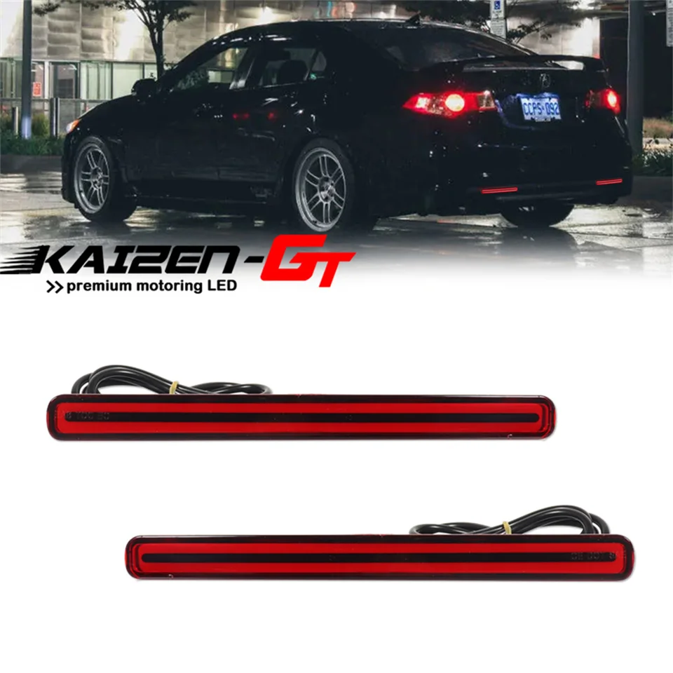 Svetlá reflektora zadného nárazníka s červeným LED pre ACURA TSX 2009-2014 Fungujú ako chvost/brzdová a zadná hmlová sekvenčná otočná otočná otáčanie