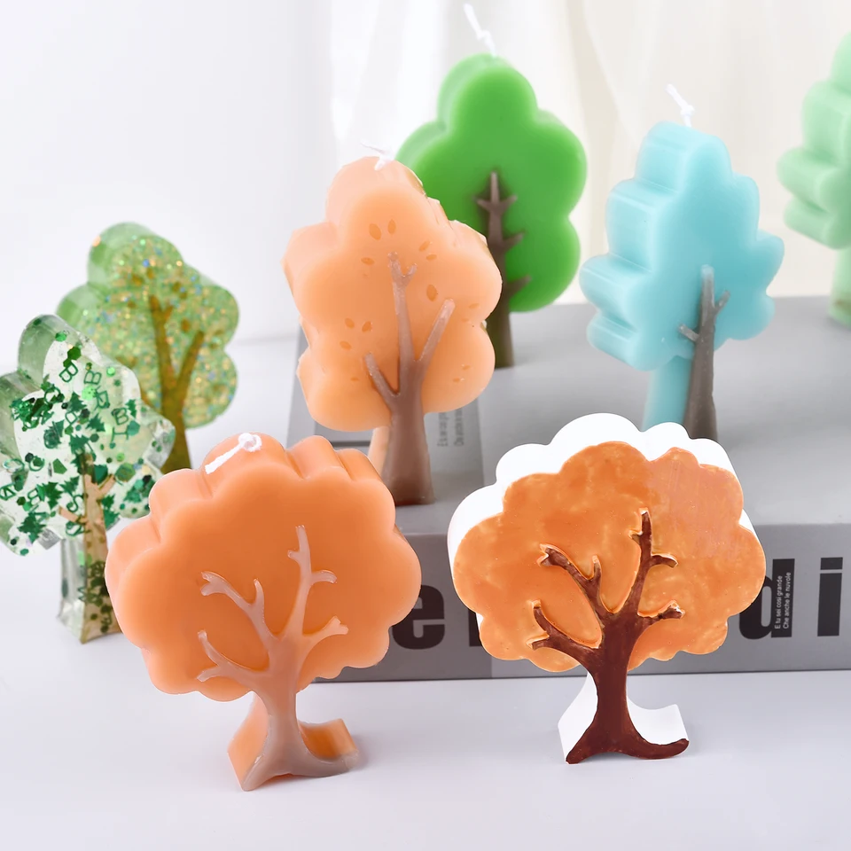 Svetlá séria Sviečka silikónová pleseň DIY epoxidová živici STEM STEM STEM LEAF Aromaterapia Aromaterapia Sadrovná cementová plošina dekorácie formy