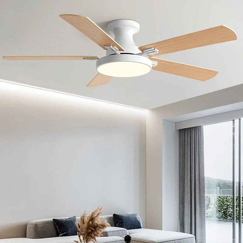 Svetlý stropný ventilátor LED s nízkym podlahovým ventilátorom s nízkym podlahom s 52 palcami s svetlom a ovládajte domácnosť v spálni s lusterom ventilátora 220V 110V
