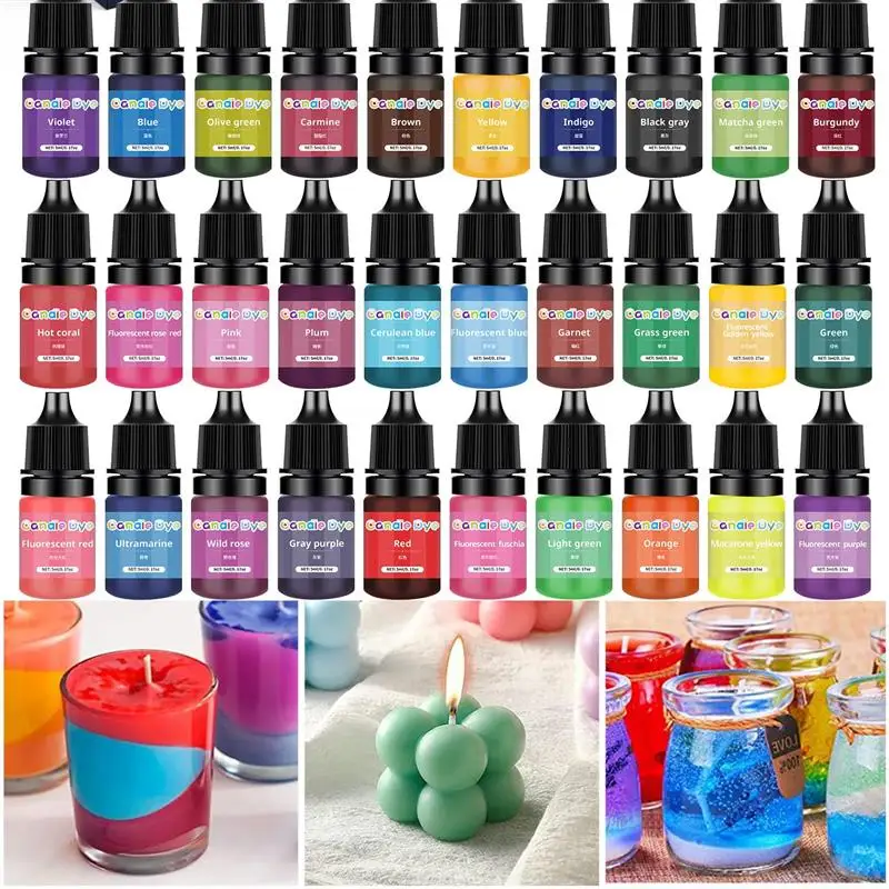 Sviečka farbivá pigment aromaterapia kvapalina sfarbenie pigmentu DIY Sviečky Mydlo Myrobky sfarbenie ručne vyrábané remeslá živice pigment 5 ml