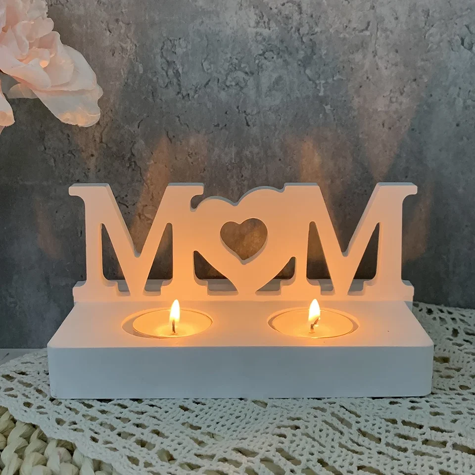 Sviečky držiak silikónové formy mama list svietniky pleseň Deň matiek aromaterapia cement Cement Sadrové ozdoby dekorácie formy