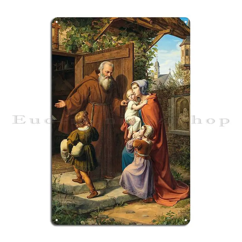 Svätá Elisabeth Landgravine z Thuringie utekajúceho z Wartburg Carl Fielgraf 1843 kovový znak Vintage Prispôsobte obývaciu izbu obývaciu izbu
