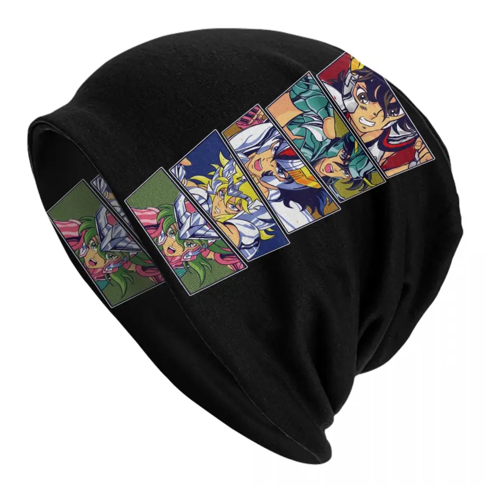 Sväté seiya lebky čiapky čiapky unisex zimné pletené klobúky rytieri zverokruhu karikatúry manga klobúky vonkajšie lyžiarske čiapky