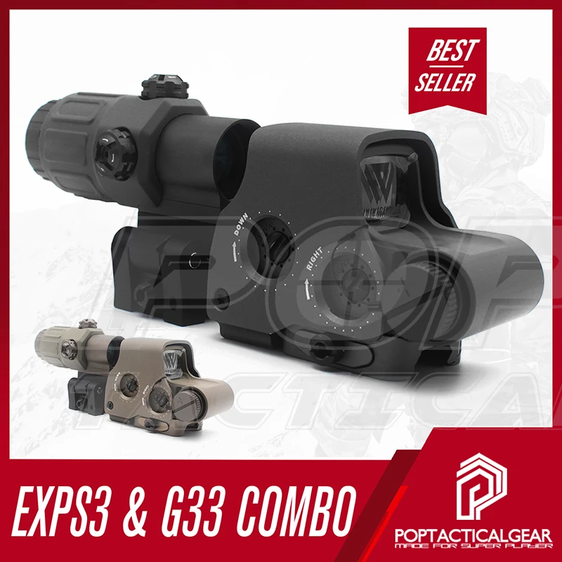 Svätý bojovník exps3 S1 Red Dot Sight s G33 3x Lunder s úplnou značkou Airsoft Accessories AR 15 ADPORADS TAKTICKÝ LOVE