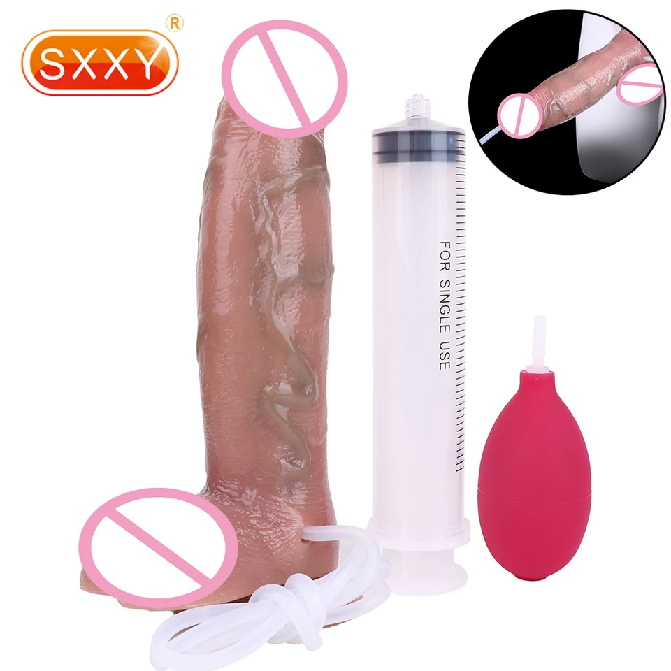 SXXY 21 cm Big Squirting Realistic Dildo so sprejovou tekutinou fukciou Ejakulácia Zostavuje živé sexuálne hračky pre dospelých pre mužov Masturbator