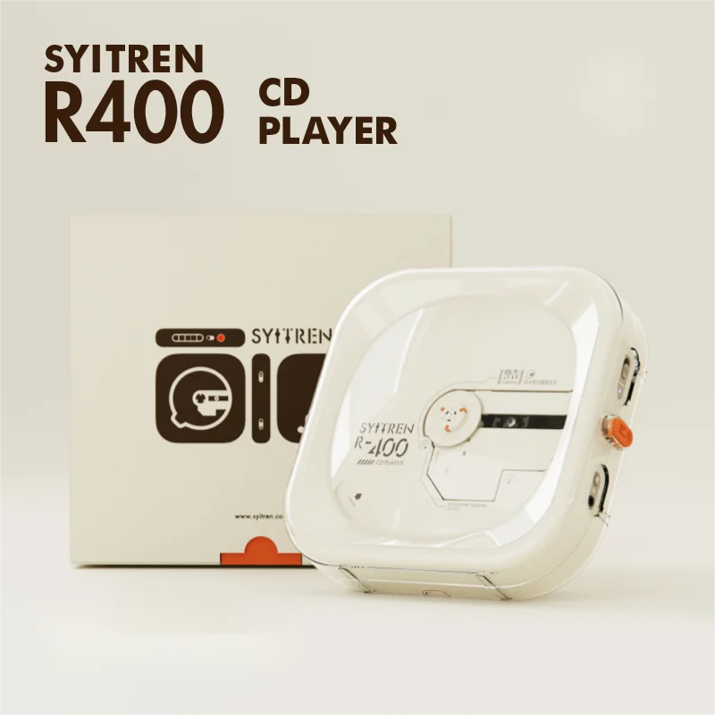 Syitren R400 Retro CD Player Prenosný Bluetooth Wireless Walkman High Sound Art Style Support Wired Connection No Vstavaný roh