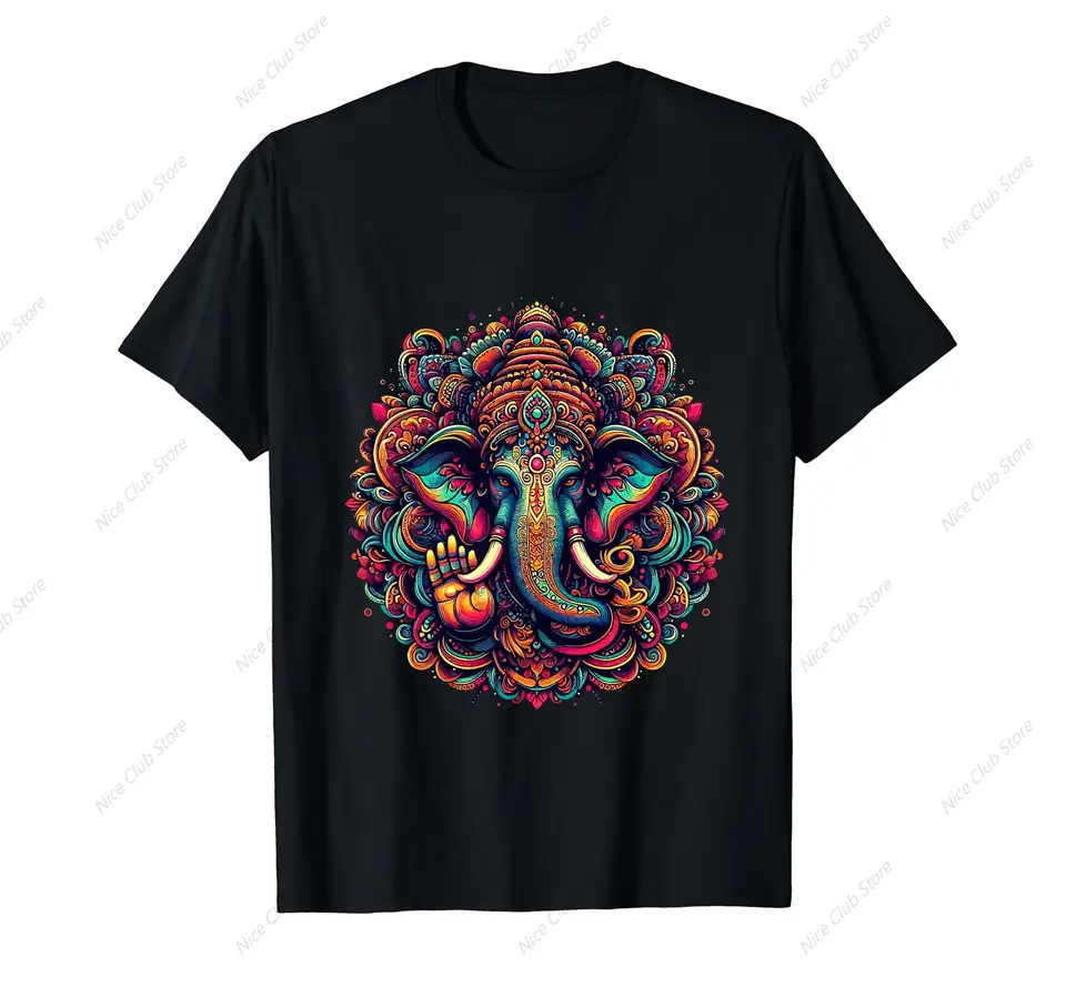 Symbol Ganesh Yoga Yoga Hindu Elephant God Ganesha Puja Tričko pre mužov bavlna 100% letné vrcholy Ženy módne neformálne krátke rukávy