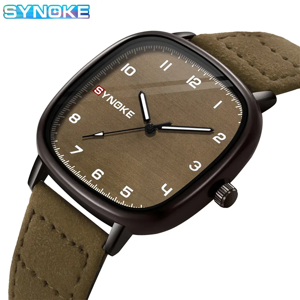 Synoke Men Quartz Watch Fashion Simple Business Base Quartz Watch for Men Sledujte študentské náramky Športy ne mechanické