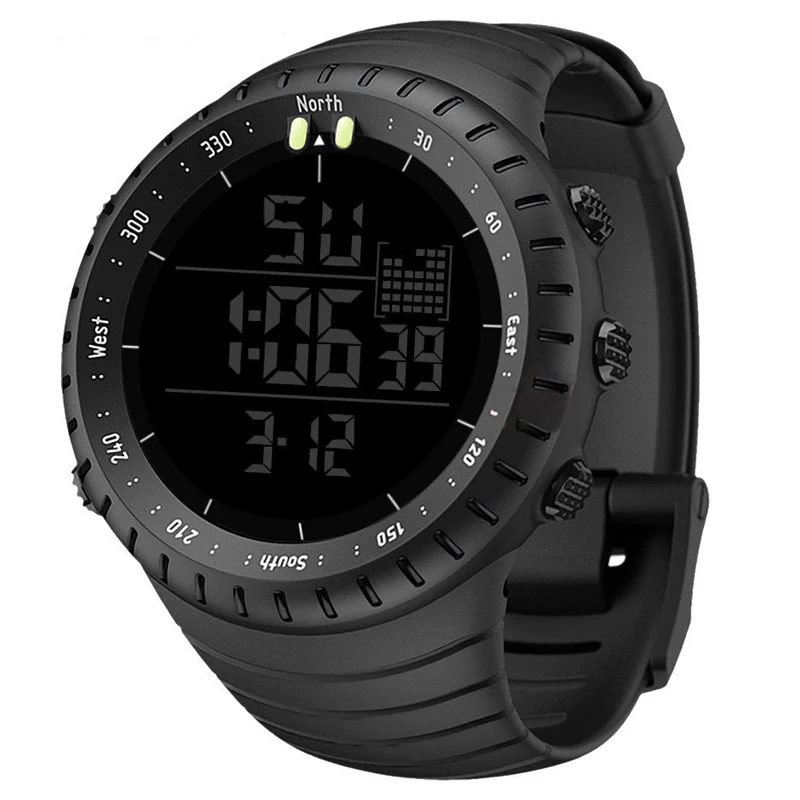 Synoke Outdoor Sport Digital Watch Men Športové hodinky pre mužov, ktorí prevádzkujú stopky vojenské vedené elektronické hodinky zápästia Hodinky Men