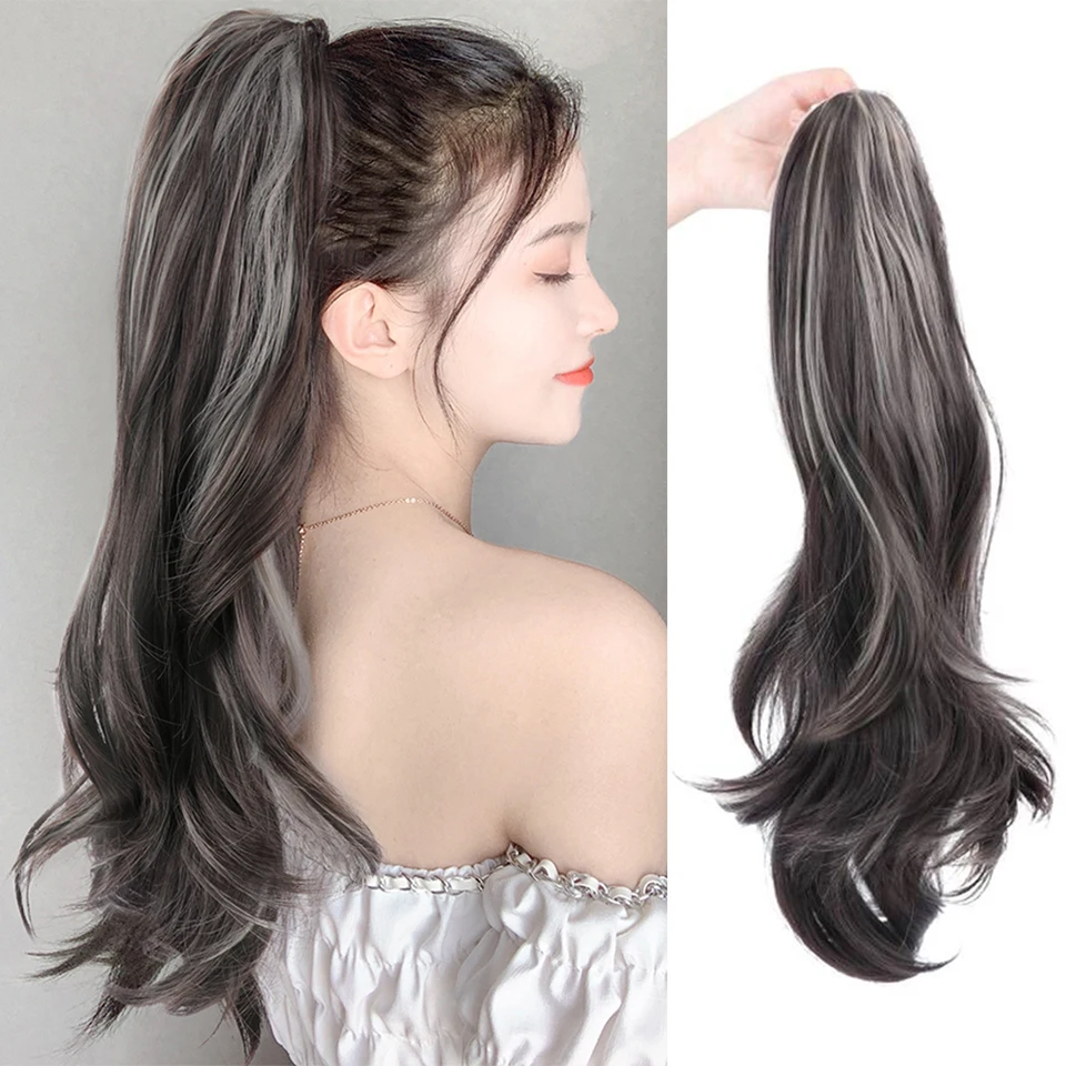 Syntetická dlhá vlna Pony Fiber Clip Clip Wavy cop clip Clip v predlžovaní vlasov pre ženy