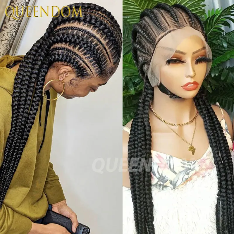 Syntetická úplná čipka Cornrow Box Pletená parochňa 36 
