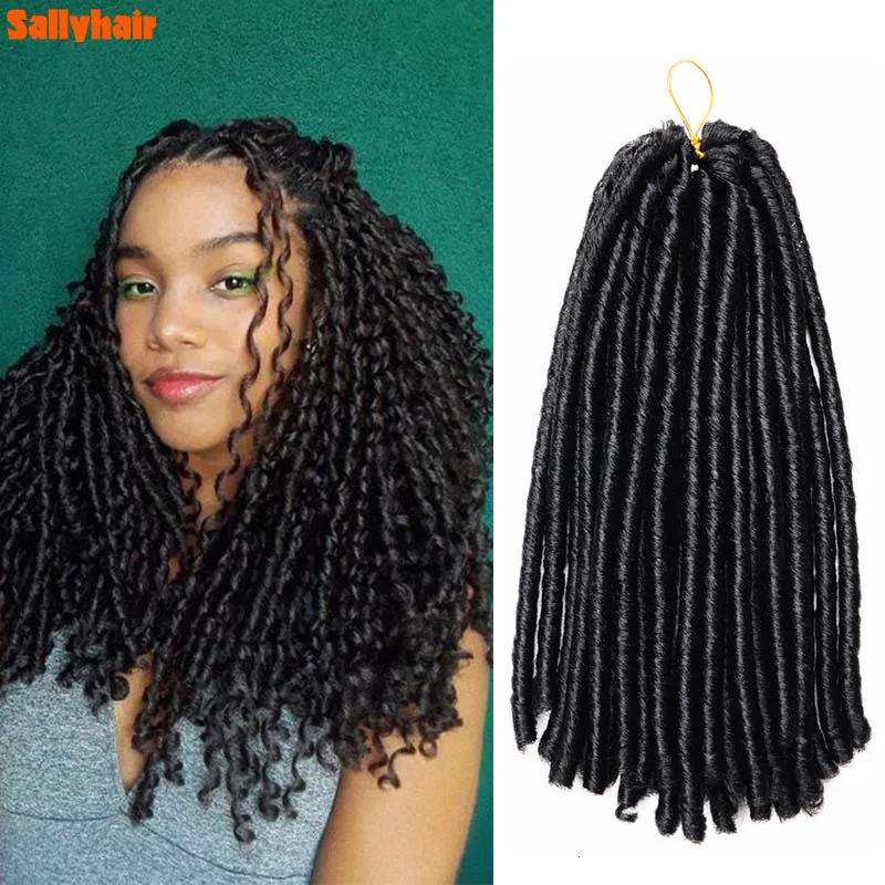 Syntetické 14 palcov 6ks/veľa mäkkých faux loks háčkovanie pletených vlasov predlžovanie afro účesy Dreadlocks čierne háčkované copy