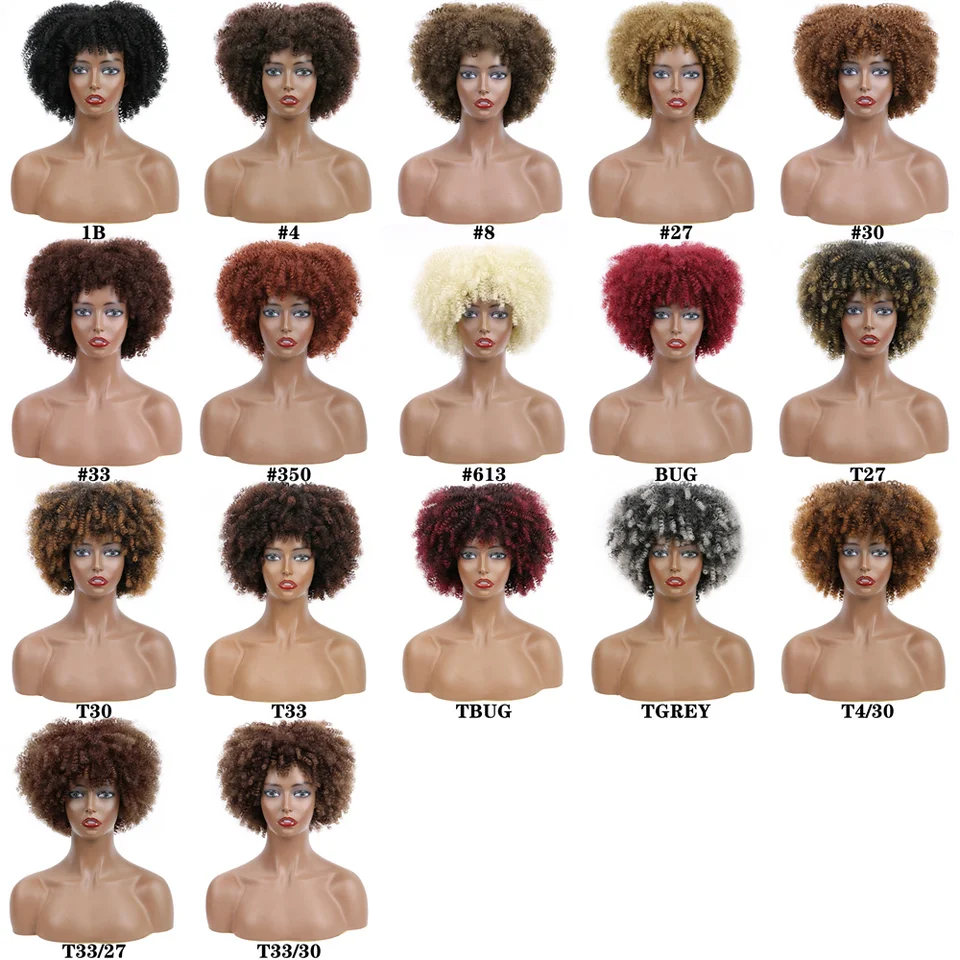 Syntetické krátke vlasy Afro výstredné kučeravé parochne Duálne účelové parochňa s rangami pre čierne ženy africké bez Glueless Daily Používanie Party Cosplay