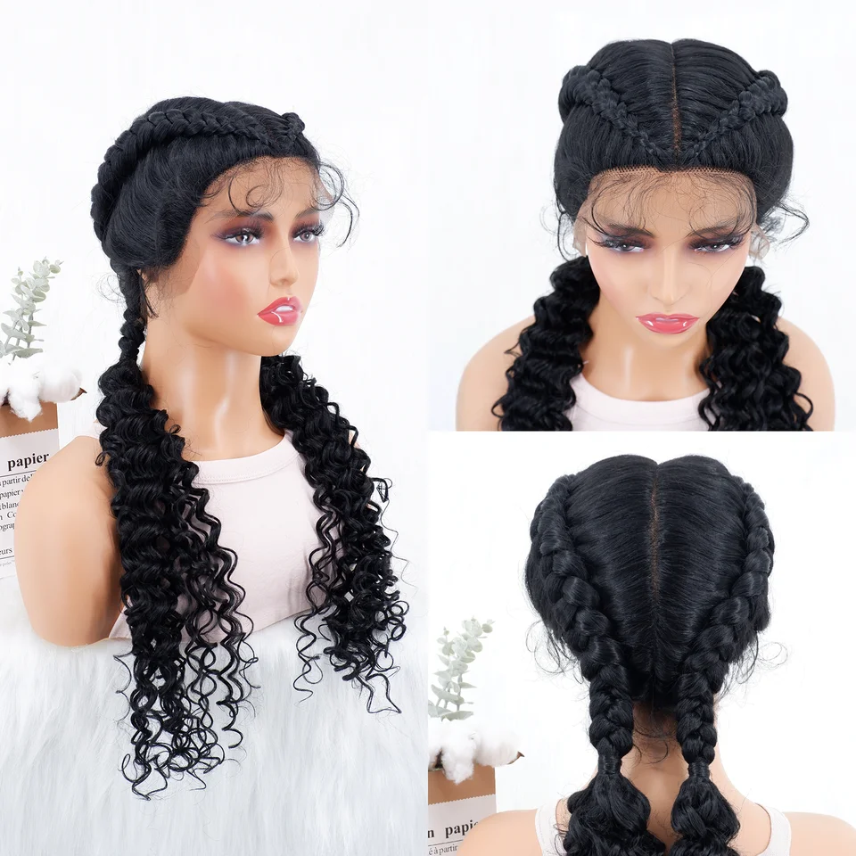 Syntetické opletené parochne Lace Lace predné vlasy parochňa kučeravá vodná vlna parochňa pre africkú ženu afro frontálny kukuric