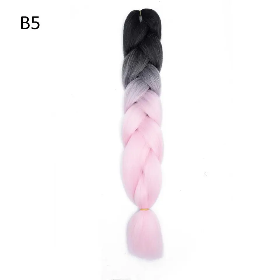 Syntetický gradient Farba dlhé krútenie vrkôčiky cytail predlžovanie vlasov Cosplay parochňa