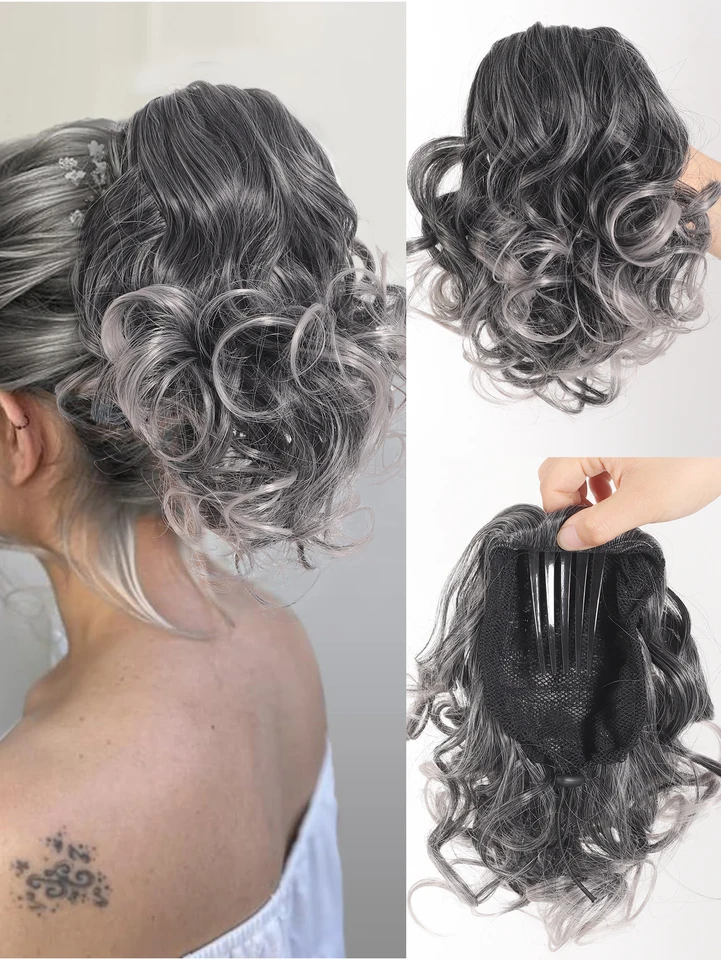 Syntetický účesy na vlasy Plne krátky cytail Chignon s hrebeňovým klipom updo rectionstring kusy kusov pre ženy pre ženy