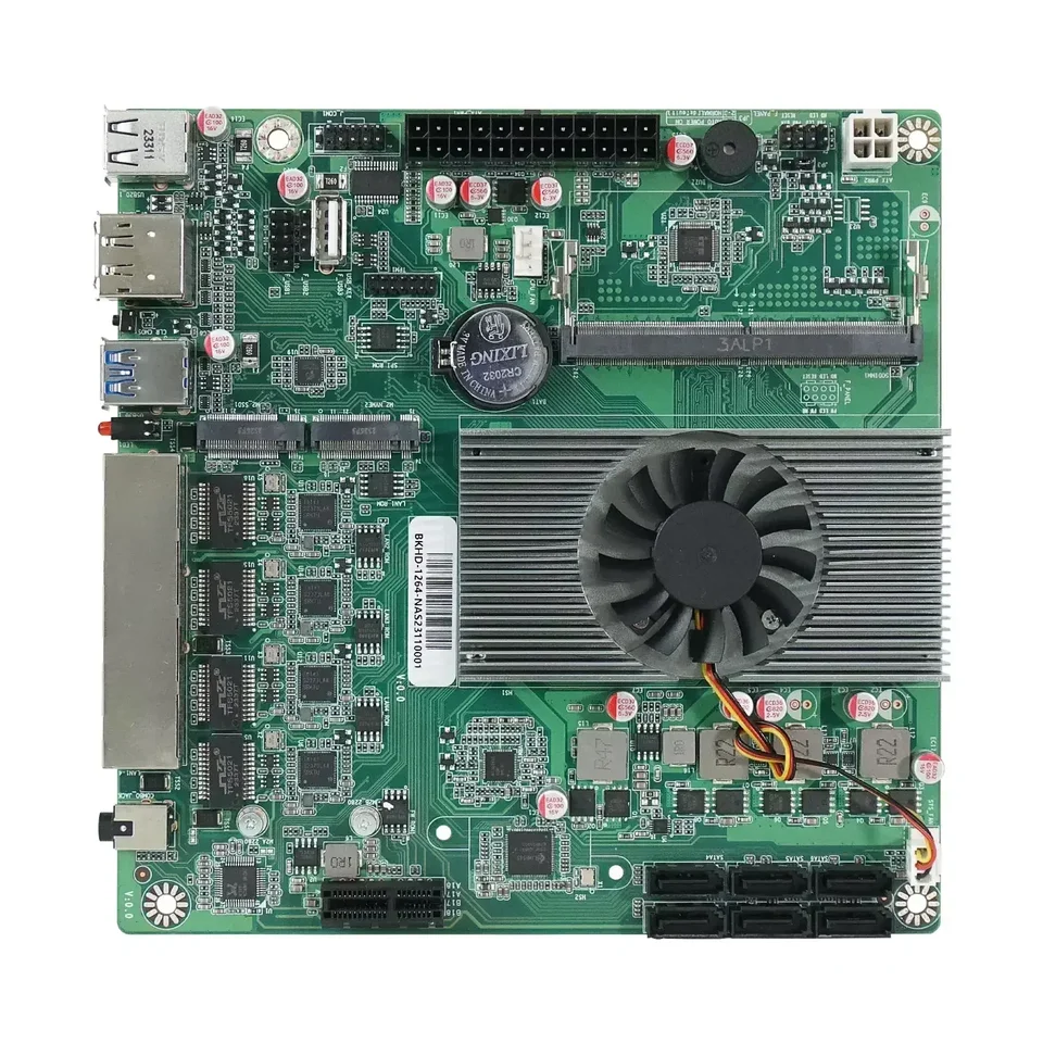 Szbox 1264-nas n100/n150 Základná doska DDR5 4800MHz Maximálna podpora 16G duálne displej 4*i226 2,5g M2 SSD NVME/NGFF PCIE1X+6*SATA