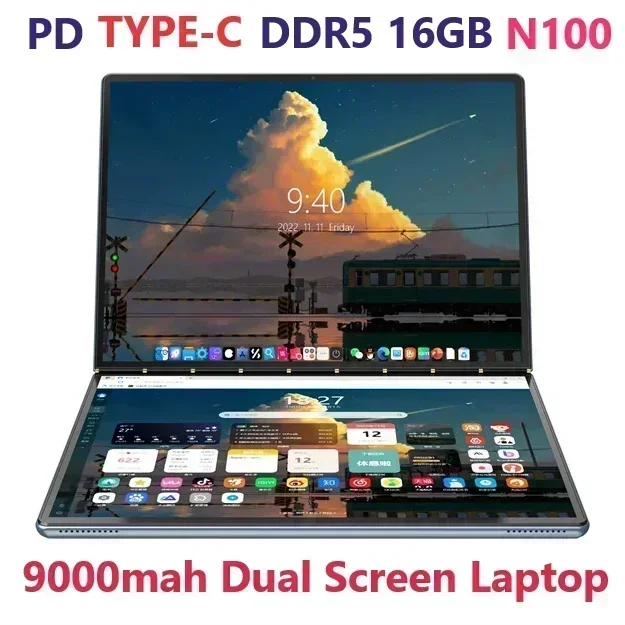 Szbox DS135D Alder Lake-N100 PC 13.5-palcový dvojposchodový obrazovka Tablet Tablet Windows 11 DDR5 16 GB SSD PD Type-C Type-C