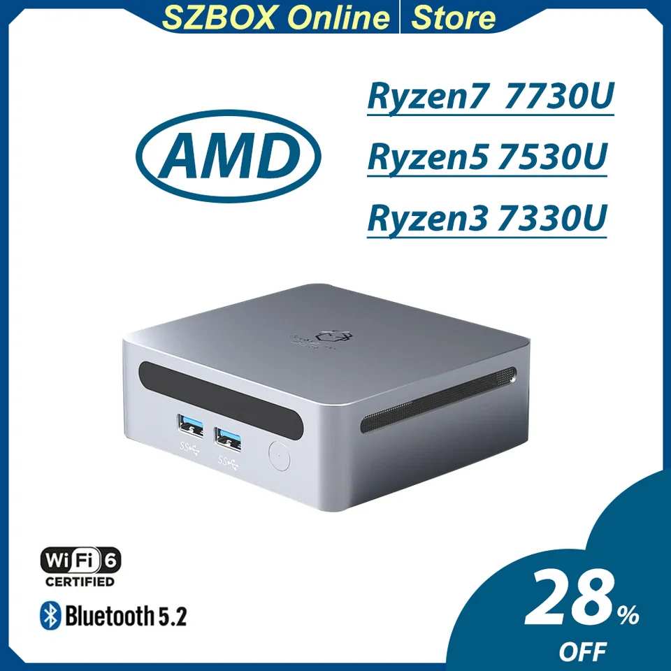 Szbox Ryzen7 Mini PC AMD Ryzen7 7730U 7530U Dual Channel DDR4 3200MHz 16 GB 500 GB PCIE4.0 SSD WIFI6 BT5.2