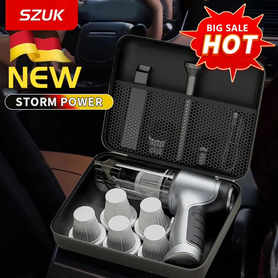 SZUK 638000PA VACUUM Cieaner bezdrôtové ručné ručné ručné práce Výkonná prenosná dúchadlo domáce čistiace stroj Mini vysávač pre auto