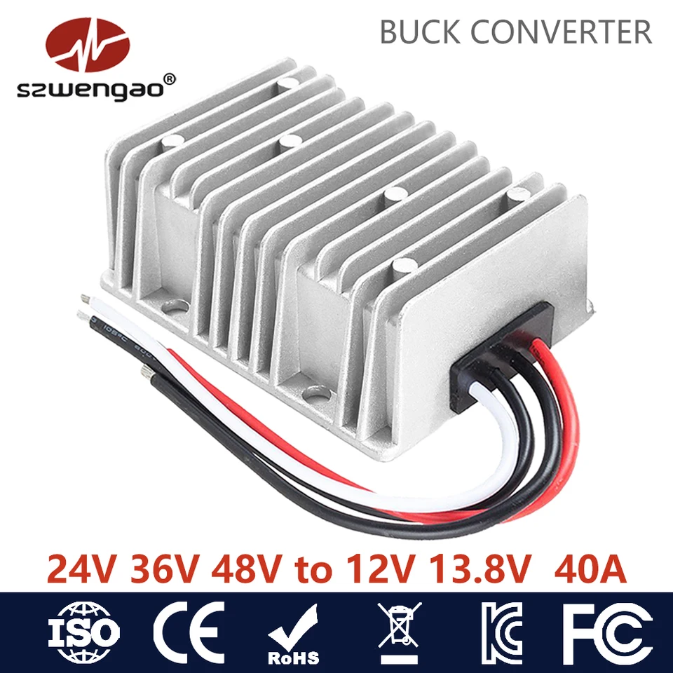 Szwengao 24V 36V 48V až 12V 13,8 V DC Buck Power Converter 30A 40A Vstupné Modul Vstupné napätie 18-60V prepínanie napájania